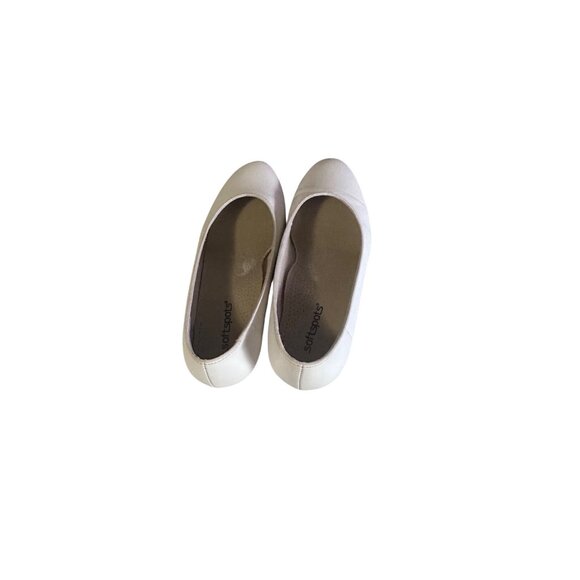 Soft Spots white leather slip on wedge shoes size 8W - Picture 6 of 8